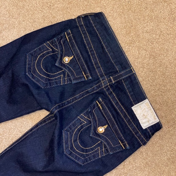 True Religion Billy Crystal Pave Jeans Low Rise Straight Leg Y2K Pants Size 25 - Picture 6 of 9